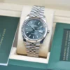 DateJust 41 126334 QF 1:1 Best Edition with 904L steel, Green Stick Dial, Jubilee Bracelet, QF3235 movement, and 149g weight.