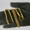 Box Style 24K Yellow Gold 28-Inch Chain Necklace with Classic Box Chain Design and High-Polish Genuine Gold Finish