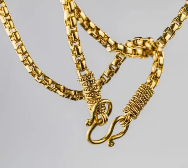 Box Style 24K Yellow Gold 28-Inch Chain Necklace with Classic Box Chain Design and High-Polish Genuine Gold Finish