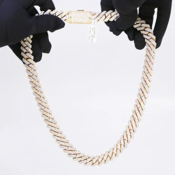 Old Cuban Diamond Pavé-Set 22-Inch 37.64ct Two-Tone Cuban Link Chain with Brilliant Natural Diamonds and Premium Gold Finish