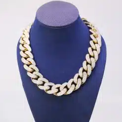 Old Cuban Chain Iced Out Diamond 20-Inch 14KT