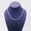 14K Yellow Gold Diamond Tennis Chain 17 Inch Necklace with Brilliant 10-Point Diamonds in Genuine 14K Gold