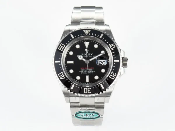 Sea-Dweller 126600 Clean Factory Super Clone with a 43mm 904L stainless steel case, Black Dial, Cerachrom ceramic bezel, Oyster bracelet, and VR3235 automatic movement