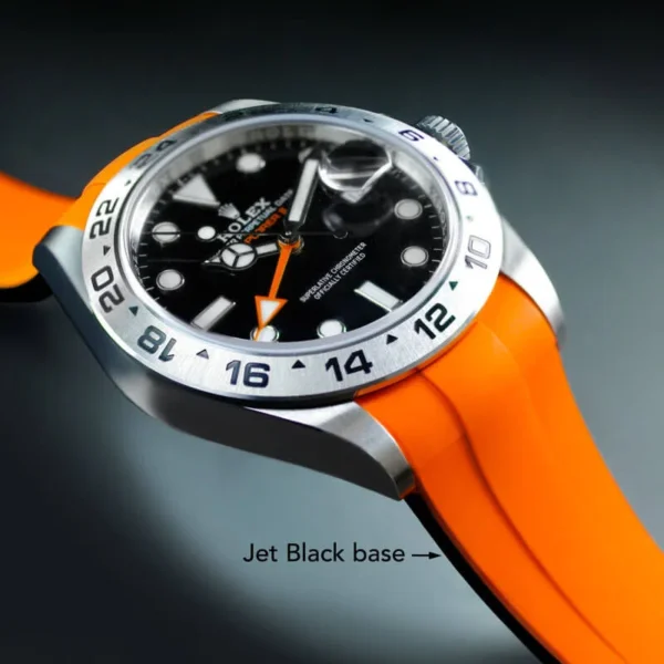 Orange-and-Black-Rubber-Strap-for-Rolex-Explorer-II-42mm-226570 (1) Explorer II 42mm 226570 Clean Black Dial on Oysterflex Rubber Strap