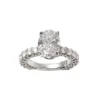 4.51 TCW Oval and Round Cut Natural Diamonds Engagement Ring Set in Platinum with Brilliant Natural Diamonds and Elegant Bridal Design