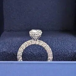 4.51 TCW Oval and Round Cut Natural Diamonds Engagement Ring Set in Platinum with Brilliant Natural Diamonds and Elegant Bridal Design