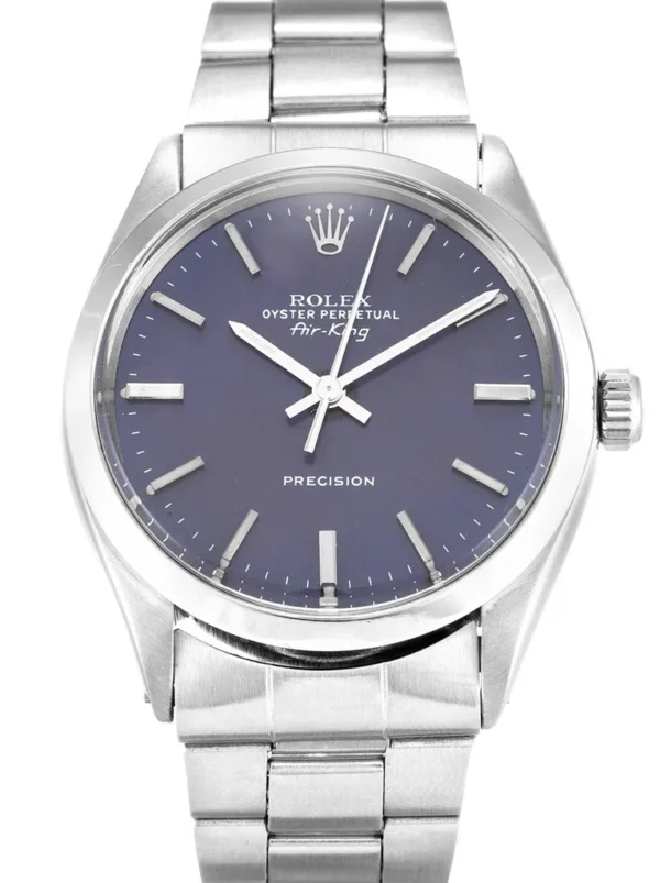 Rolex Air-King 34mm Blue Dial 5500 Super Clone Rolex Air-King 34mm Blue Dial 5500 Super Clone with a stainless steel Oyster case, smooth polished bezel, blue dial, acrylic-style crystal, automatic movement, and Oyster bracelet.