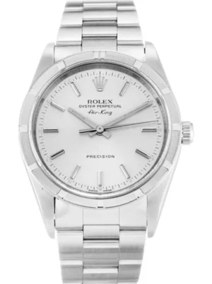 Shop the authentic Rolex Air-King 34mm Silver Dial 14010M Super Clone featuring a stainless steel case, Swiss automatic movement,