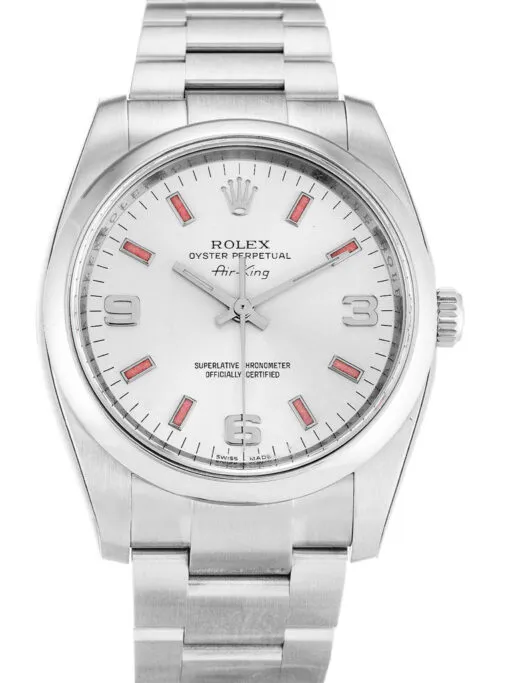 Rolex Air-King 34mm White Dial 114200-2 Super Clone Rolex Air-King 34mm White Dial 114200-2 Super Clone with a stainless steel Oyster case, smooth polished bezel, white dial, sapphire crystal, automatic movement,