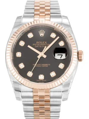 Rolex Datejust 36mm Reference 116231-3 Super Clone with a Black Dial.