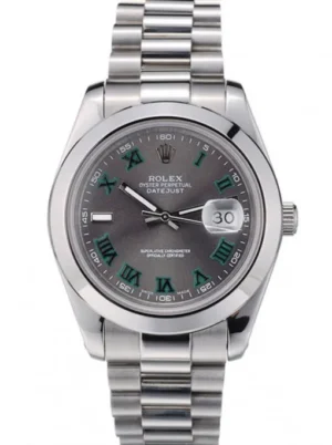 Rolex Datejust 41mm Reference 42000 Super Clone with a Silver Dial.