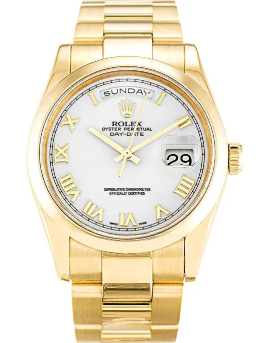 Rolex Day-Date 36mm White Dial 118208 Super Clone Rolex Day-Date 36mm White Dial 118208 Super Clone