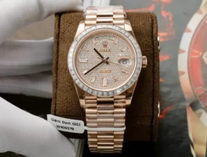 Rolex Day-Date Gold Wrapped + Moissanite Baguette Diamonds GMF 40mm Rolex Day-Date Gold Wrapped + Moissanite Baguette Diamonds GMF 40mm