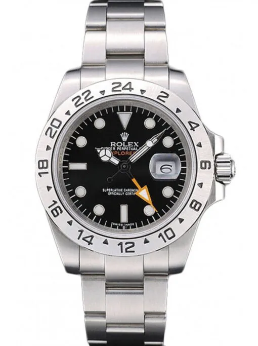 Rolex Explorer 40mm Black Dial REP016820 Super Clone with a stainless steel case, smooth bezel, Oyster bracelet, and automatic movement.