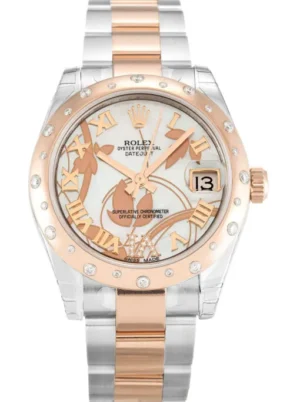 Rolex Lady-Datejust 31mm Reference 178341 Super Clone with a White Floral Dial.