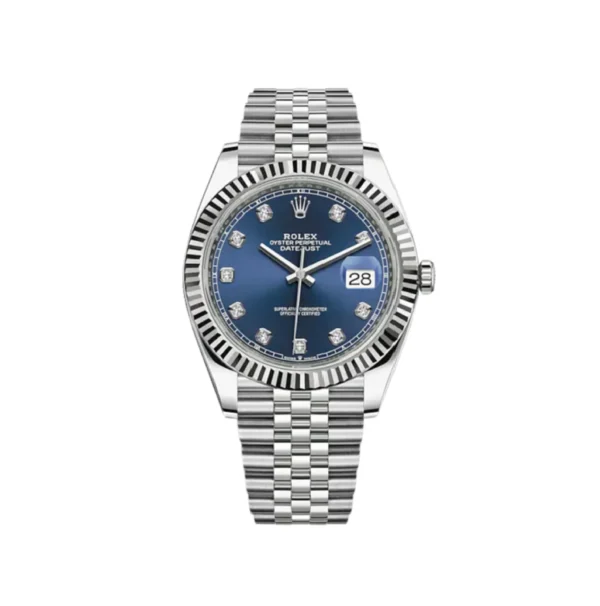 Datejust 126334 41mm Clean Plus 1:1 Best Edition with 904L construction, Blue Diamonds Dial, Jubilee Bracelet, and VR3235 movement.