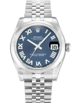 Rolex Lady-Datejust 30mm 178240 Super Clone with a Blue Dial.