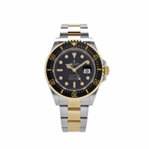rolex-sea-dweller-126603-stainless-steel-yellow-gold-black-dial-2019-rolex-41614080082164 Sea-Dweller 43mm Two Tone SS/YG 126603 VSF Super Clone with Black Dial, Cerachrom ceramic bezel, Oyster bracelet, and VS3235 automatic movement.