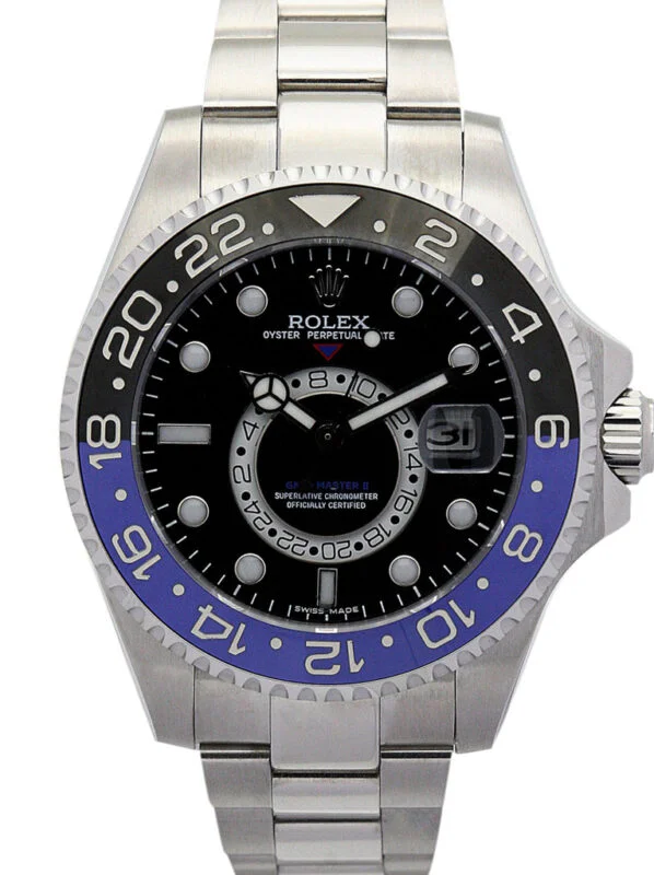 Rolex GMT-Master 40mm Black Dial 16720-2 Super Clone with a stainless steel case, 24-hour rotating bezel, Oyster bracelet, and automatic movement.