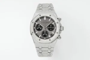 13392047617877056 Audemars Piguet Royal Oak Chrono 26240BC with a grey dial, 41 mm stainless steel case, and stainless steel bracelet.