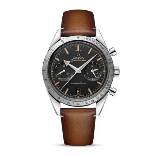 Omega Speedmaster '57 40.5mm Black Dial Brown Leather Strap Stainless Steel Watch O332.12.41.51.01.001