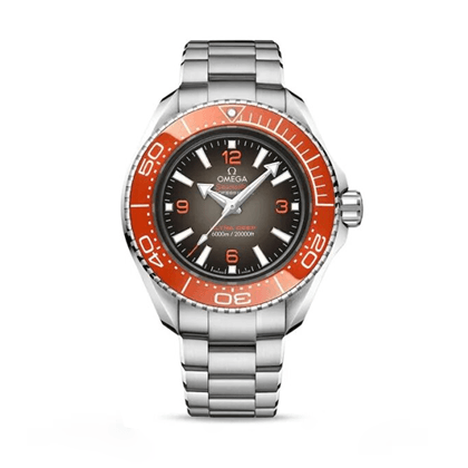 Omega Seamaster Planet Ocean Ultra Deep O21530462106001 with a grey-to-black gradient dial, 45.5 mm O-MEGASTEEL case, orange ceramic bezel, and O-MEGASTEEL bracelet.