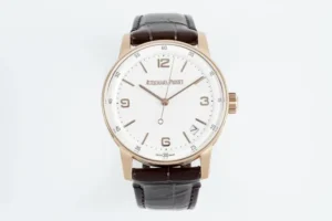 Audemars Piguet CODE 11.59 41mm Blue Dial 18K Rose Gold Brown Leather Strap Automatic Watch 15210OR.OO.A348KB.01