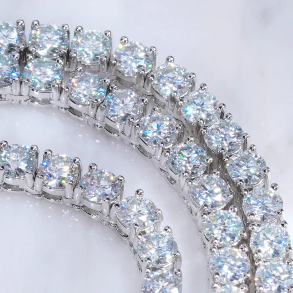925S & VVS Moissanite 8MM Two Row Prong Cuban Link Chain