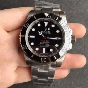 5affcdcae0de9 Supreme Rolex Fuck Em 114060 Submariner with the signature "Fuck Em" dial design.