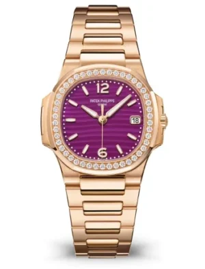 7010_1R_013_1 Patek Philippe Nautilus 7010/1R with a rose gold case and bracelet.