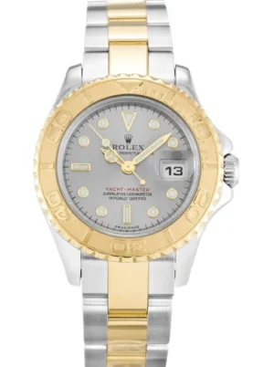 Rolex Yacht-Master 169623 Super Clone featuring a 35mm stainless steel case, Grey Dial, Oyster bracelet, sapphire crystal, and automatic movement.