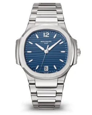 7118_1A_001 Patek Philippe Nautilus 7118/1A Super Clone with a stainless steel case and bracelet.