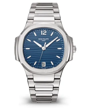 7118_1A_001 Patek Philippe Nautilus 7118/1A Super Clone with a stainless steel case and bracelet.