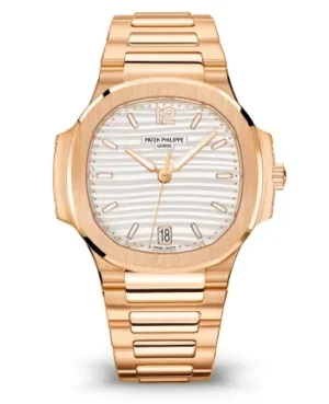 Patek Philippe 7118/1R Nautilus Super Clone with a rose gold case and bracelet.