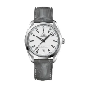 Omega Aquaterra Men Automatic Silver Alligator Watch O22013382002001
