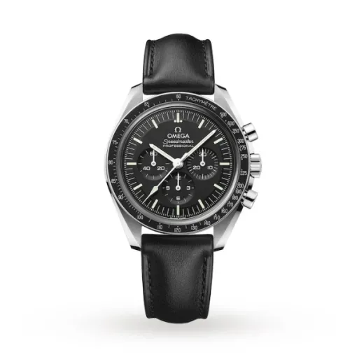 7D1F98E5-9848-CD71-81EC-9E2FB1EC8A8E Omega Speedmaster Men Automatic Black Leather Watch O31032425001002