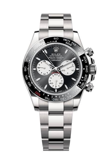 Clean Factory Rolex Daytona Le Mans 126529-0001 Weighted Version featuring a 40mm case, Black Dial, white chronograph subdials, black Cerachrom bezel, Oyster bracelet, and automatic chronograph movement.