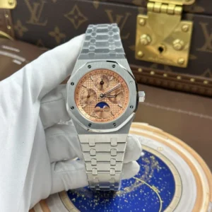 Audemars Piguet Royal Oak Perpetual Calendar 26615TI with a Salmon Dial, titanium case, and 41mm design