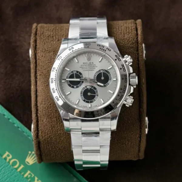 Rolex Daytona 126509 Gray Dial VSF Super Clone featuring a 40mm 904L stainless steel case, Gray Dial, black chronograph sub-dials, Oyster bracelet, fixed tachymeter bezel, and Clone Rolex 4131 automatic chronograph movement.