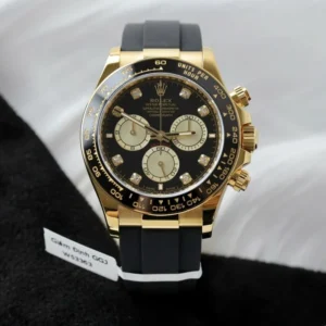 Dong-Ho-Rolex-Daytona-Che-Tac-Boc-Vang-18K-Bo-Chuyen-Dong-Calibre-4131-40mm-1-768x768-1 Daytona 126518 AVF 1:1 Best Edition featuring a Black and Yellow Gold Diamonds Dial, Oysterflex strap, fixed tachymeter bezel, and DD4131 (Mod) automatic chronograph movement.