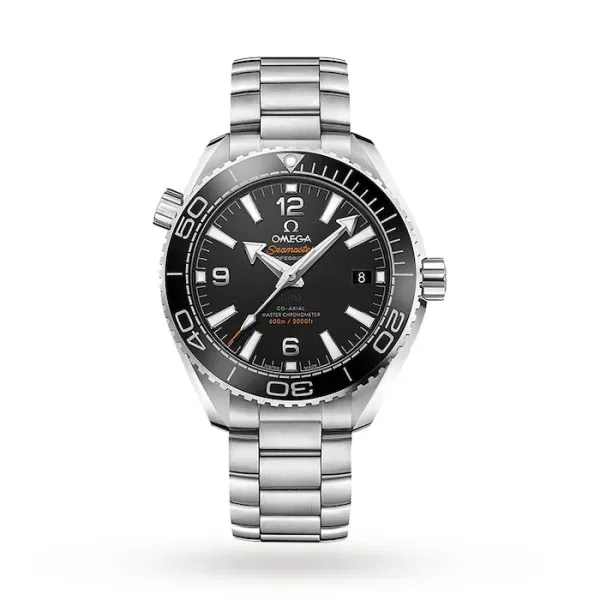 Omega Seamaster Planet Ocean O21530402001001 with a black ceramic dial, 39.5 mm stainless steel case, black ceramic diving bezel, and stainless steel bracelet.