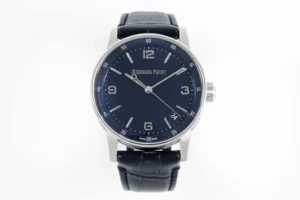 F51D87D2-BFC5-546B-CD42-9437B334ADDC Audemars Piguet CODE 11.59 41mm Blue Smoked Dial Stainless Steel Leather Strap Automatic Watch 15210ST.OO.A348KB.01