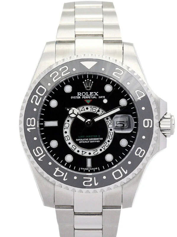 Rolex GMT-Master 40mm Black Dial 16720-3 Super Clone featuring a stainless steel case, Black Dial, 24-hour rotating bezel, Oyster bracelet, and automatic movement.