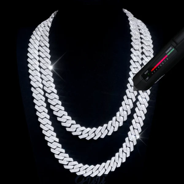 VVS Moissanite 14MM Prong Cuban Link Chain