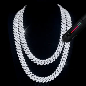 VVS Moissanite 14MM Prong Cuban Link Chain