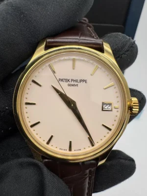 Patek Philippe 39mm Calatrava Watch 5227J with an Ivory Dial.