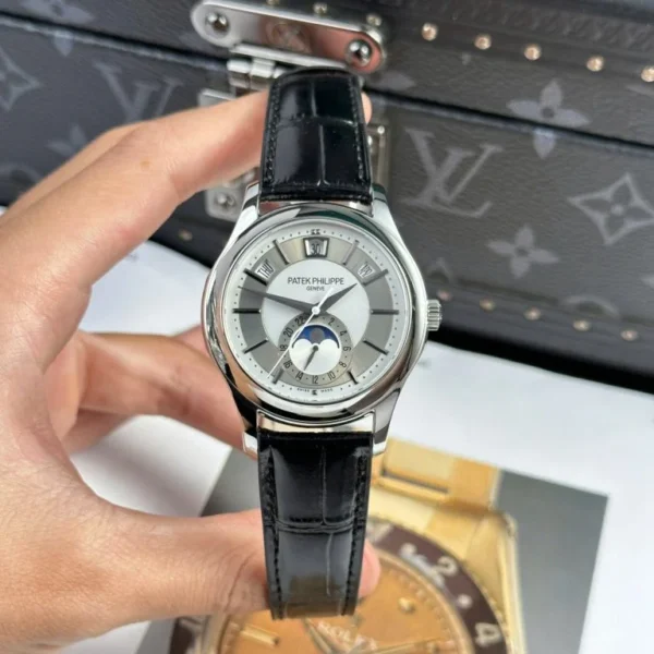 Patek Philippe Complications 5205G with a 40mm case and Leather Strap