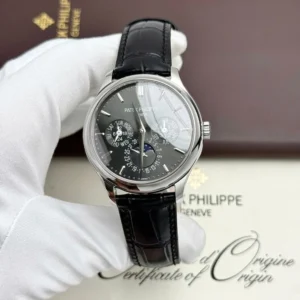 Patek Philippe Grand Complications 5327 Gray Dial Leather Strap 40mm Patek Philippe Grand Complications 5327 with a Gray Dial, Leather Strap, and 40mm case.
