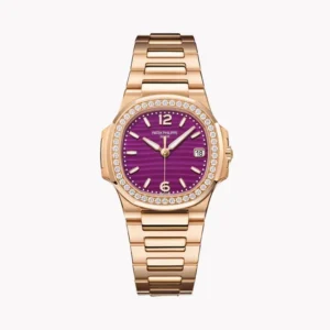 Patek Philippe Nautilus 7010R Patek Philippe Nautilus 7010R Imitation Watch Purple Pink Dial Metal Wire Bracelet GR Factory 32mm