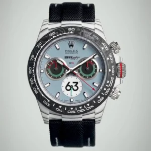 Porsche911S-T-2copy3 Daytona DIW Porsche 911 S/T White Carbon DIWF 1:1 Best Edition featuring a Blue Dial, white carbon case, fixed carbon tachymeter bezel, black nylon strap, and DD4801 automatic chronograph movement.